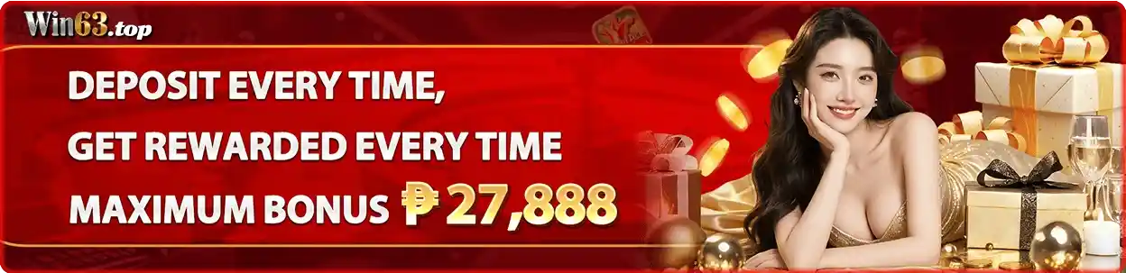 WIN63 online casino homepage showing top games, login, registration, app download, and casino features