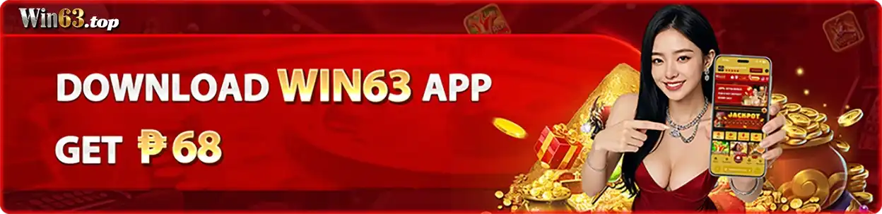WIN63 mobile application download page for players who want to access casino games after login and account registration